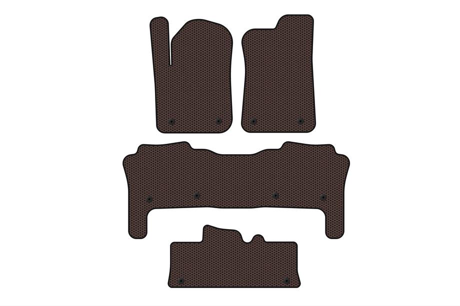 Infiniti QX56 2010–2013 Carsuit rubberen automatten (3 rijen, bruin) Image