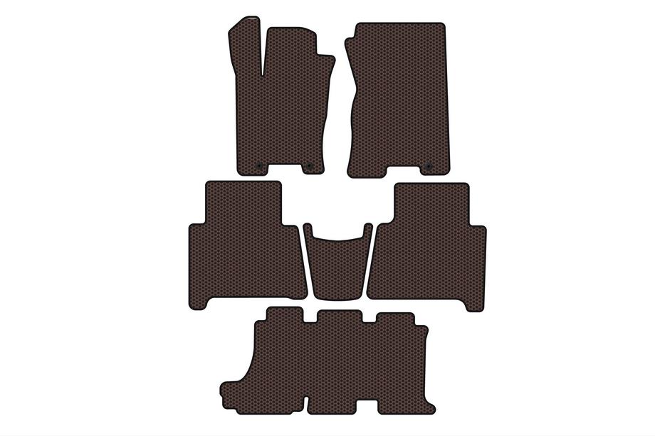 Kia Mohave 2008–2016 Carsuit rubberen automatten (3 rijen, bruin) Image