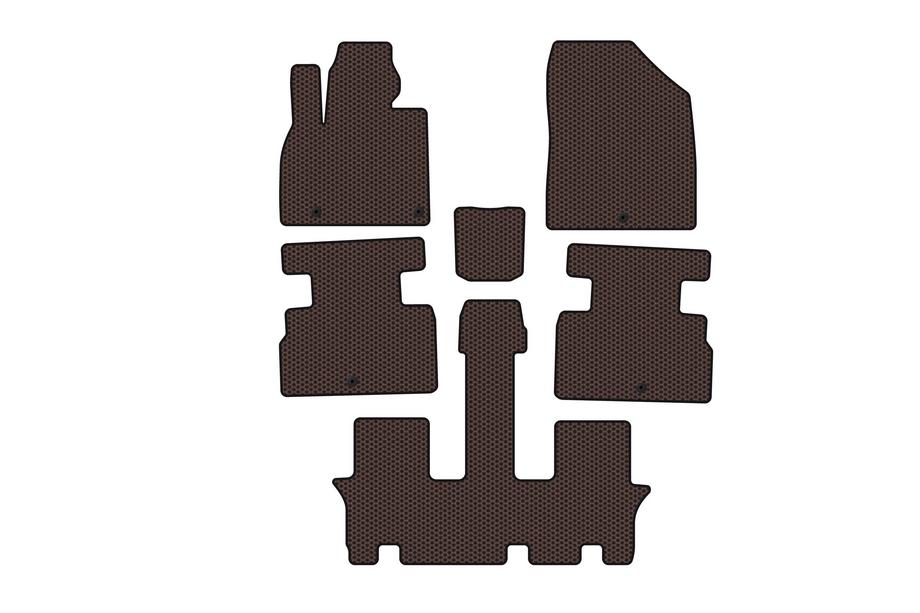Kia Stonic 2017– Rubberen automatten Carsuit (3 rijen, 7-zits, bruin) Image