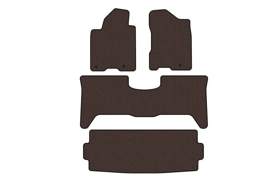 Nissan Armada 2003–2015 Rubberen automatten Carsuit (3 rijen, 2003-2008, bruin) Foto 1