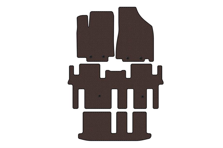 Nissan Pathfinder R52 2012–2021 Carsuit rubberen automatten (3 rijen, bruin) Image