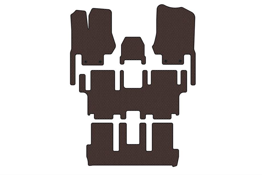 Nissan Quest 2011–2017 Rubberen automatten Carsuit (3 rijen, 7-zits, bruin) Image
