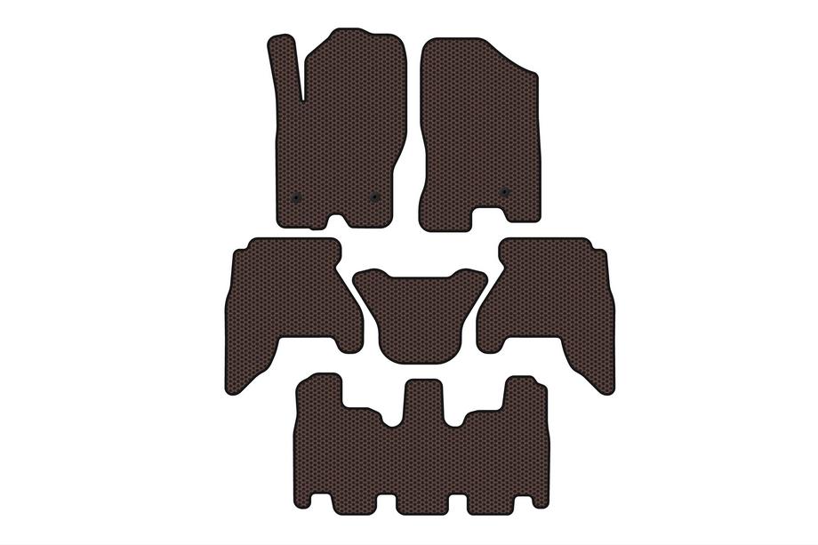 Nissan Pathfinder R51 2005–2014 Rubberen automatten Carsuit V1 (3 rijen, bruin, 2010-2014) Image
