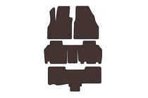 Renault Kangoo 2008–2020 Carsuit rubberen automatten (3 rijen, 5-deurs/7-zits, bruin) foto 1