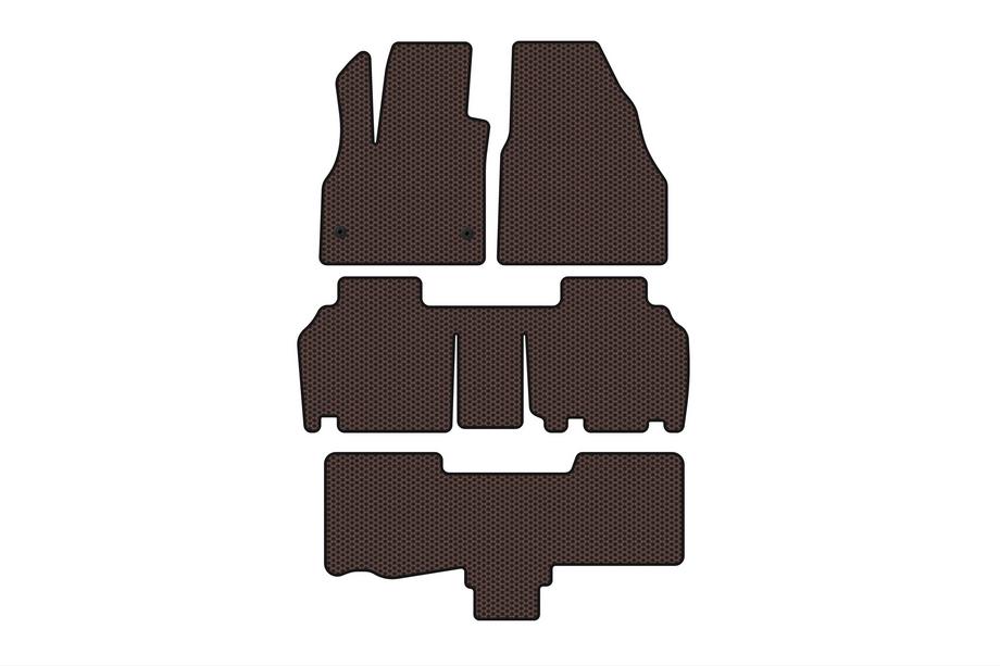 Renault Kangoo 2008–2020 Carsuit rubberen automatten (3 rijen, 5-deurs/7-zits, bruin) Image