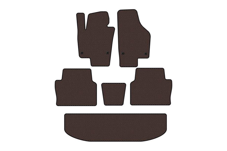 Seat Alhambra 2010– Carsuit rubberen automatten (3 rijen, bruin) Image