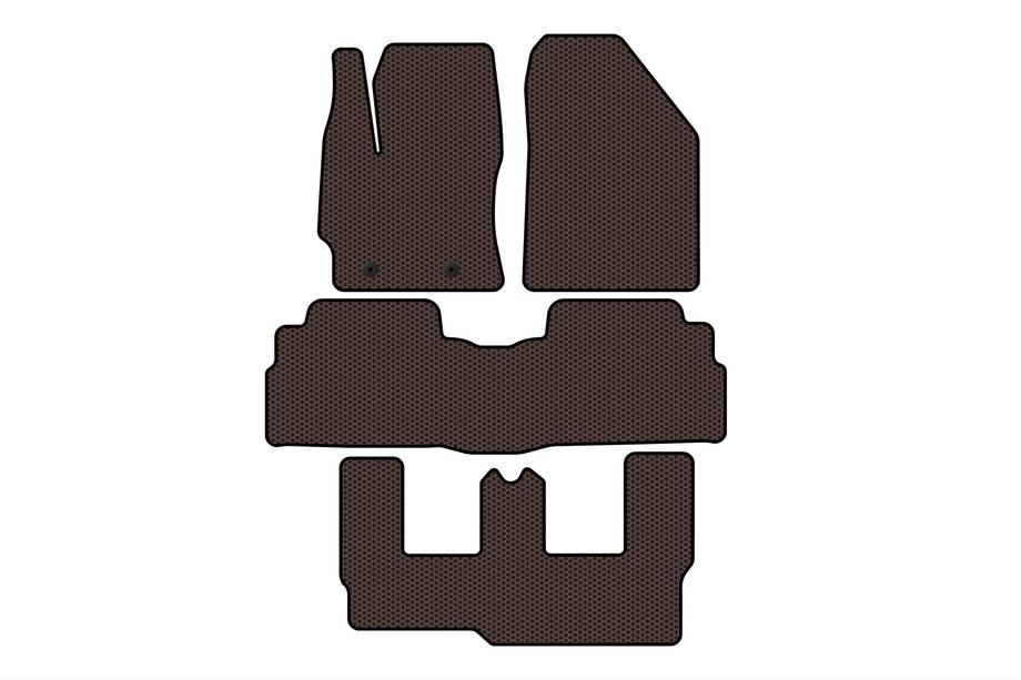Toyota Verso 2009–2018 Rubberen automatten Carsuit (3 rijen, 7-zits, bruin) Foto 1