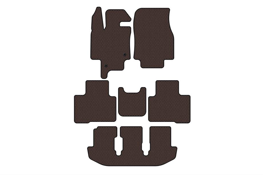 Toyota Highlander 2019– Rubberen automatten Carsuit (3 rijen, 7-zits, bruin) Image