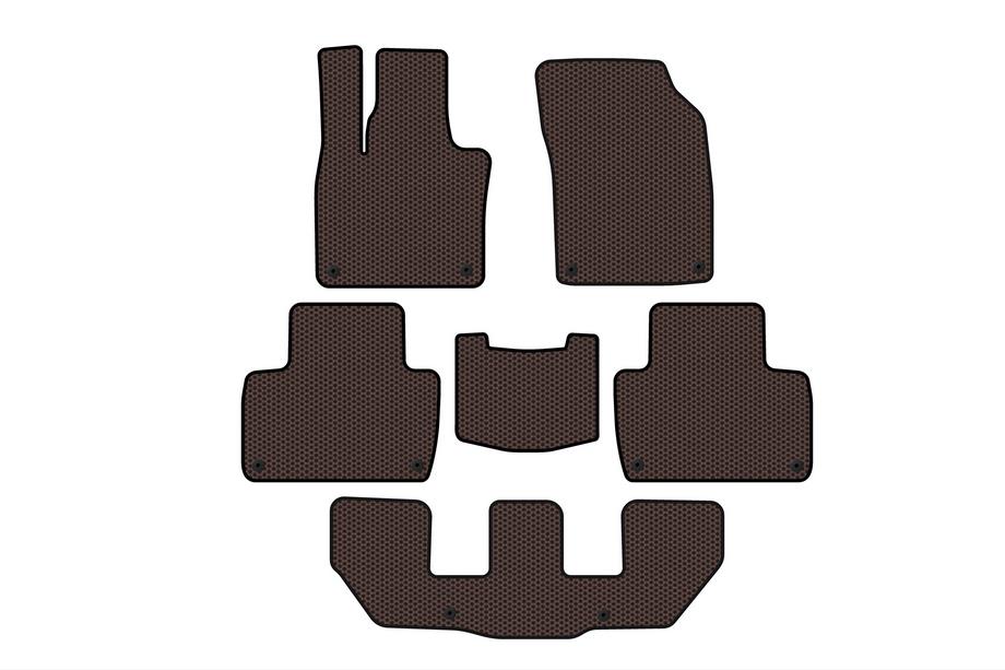 Volvo XC90 2015– Carsuit rubberen automatten (3 rijen, bruin) Image