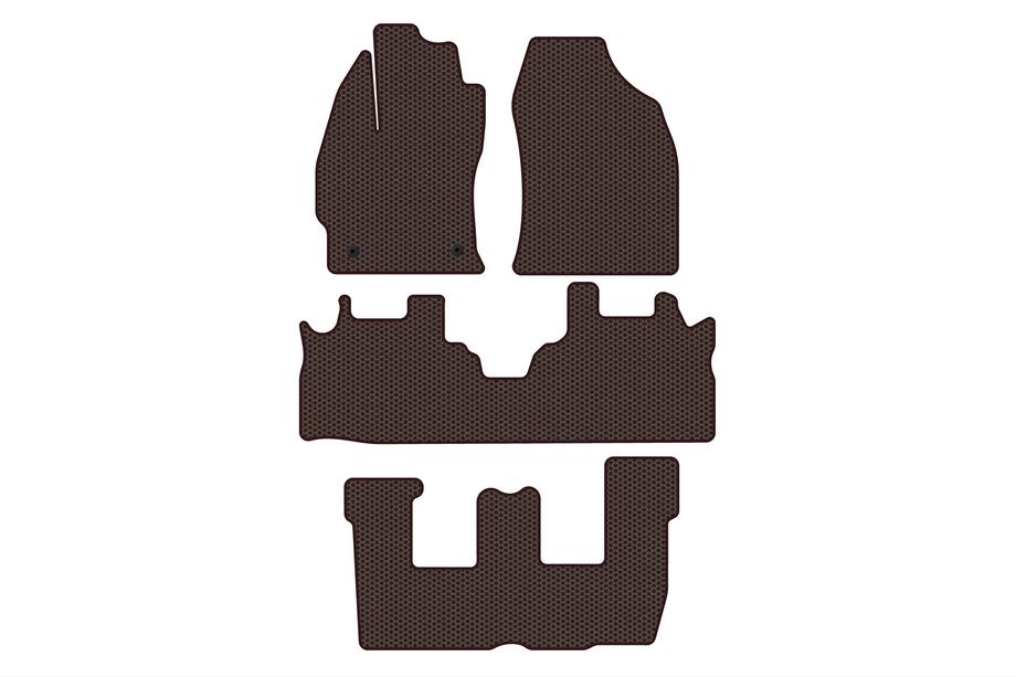 Toyota Prius Plus Carsuit rubberen automatten (3 rijen, bruin) Image