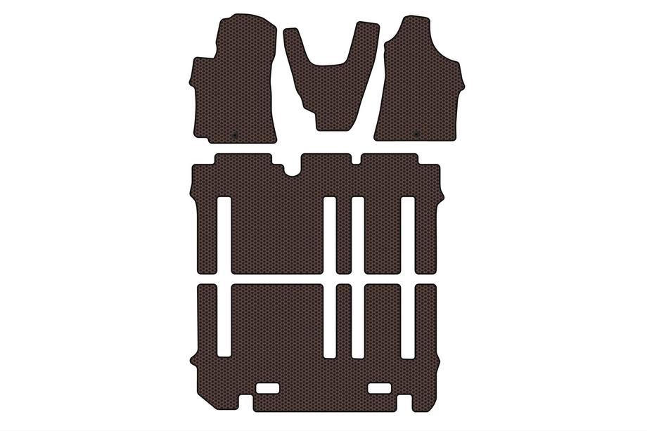 Hyundai H300, H1, Starex 2008–2020 Carsuit rubberen vloermatten voor interieur (complete set, bruin) Image