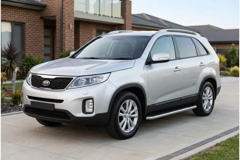 Kia Sorento II XM 2009–2014 Maydos V1 zijtreden (set 2 stuks, aluminium + RVS) Image