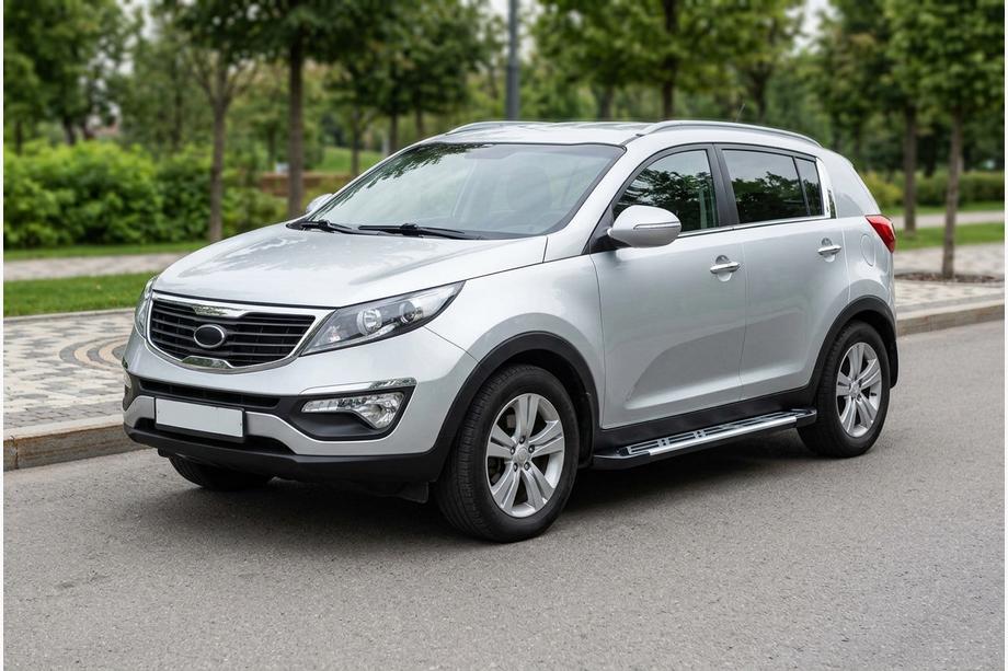 Kia Sportage 2010–2015 Sunrise side steps (set van 2, aluminium) Image