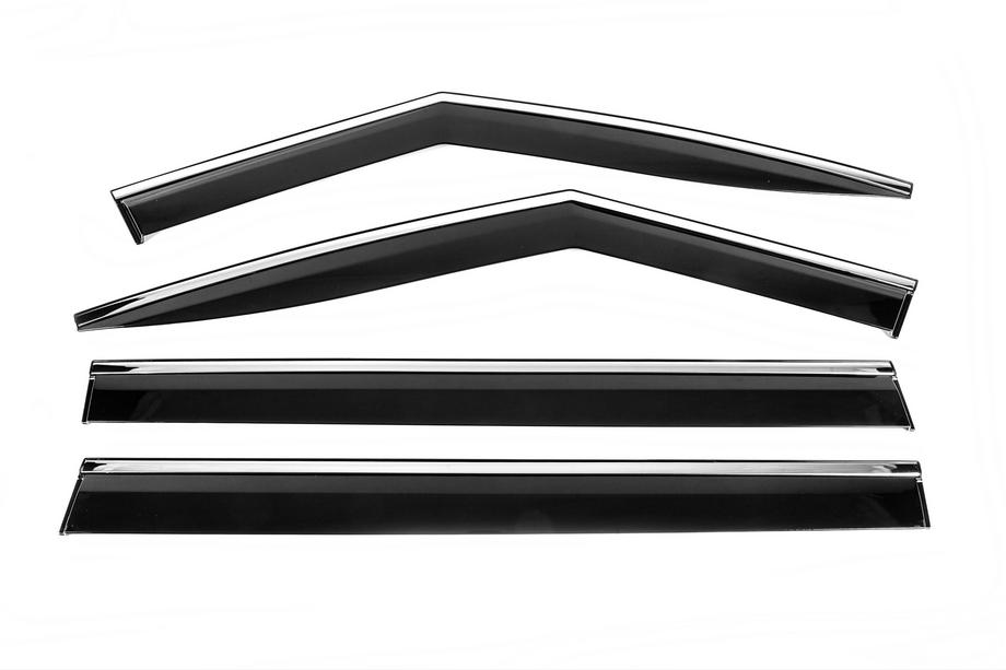 Hyundai Santa Fe 5 2023– Windschermen met chromen sierlijst Niken Luxury (4 stuks) Image