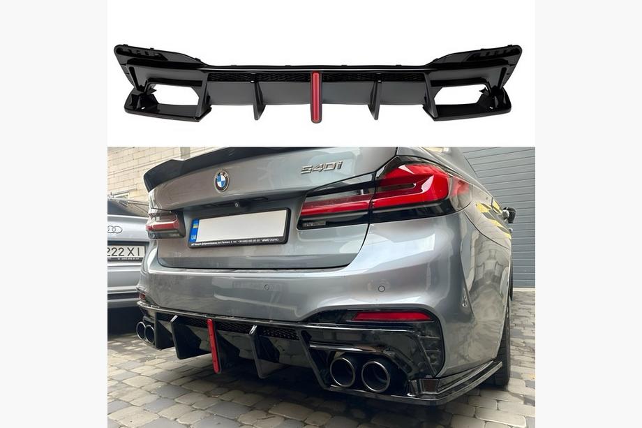 BMW 5 Serie G30/G31 2017–2023 Achterdiffuser met uitlaatsierstukken BMP-Style (voor M-Sport/M5 F90) Image