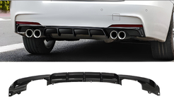 BMW 3 Serie F30/F31 2012–2019 Achterbumper diffuser voor dubbelzijdige dubbele uitlaat (voor M-Sport, ABS) foto 1