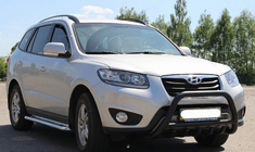 Hyundai Santa Fe 2 2006–2012 Bullbar WT003 Black (RVS) foto 5