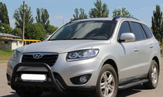 Hyundai Santa Fe 2 2006–2012 Bullbar WT003 Black (RVS) foto 4