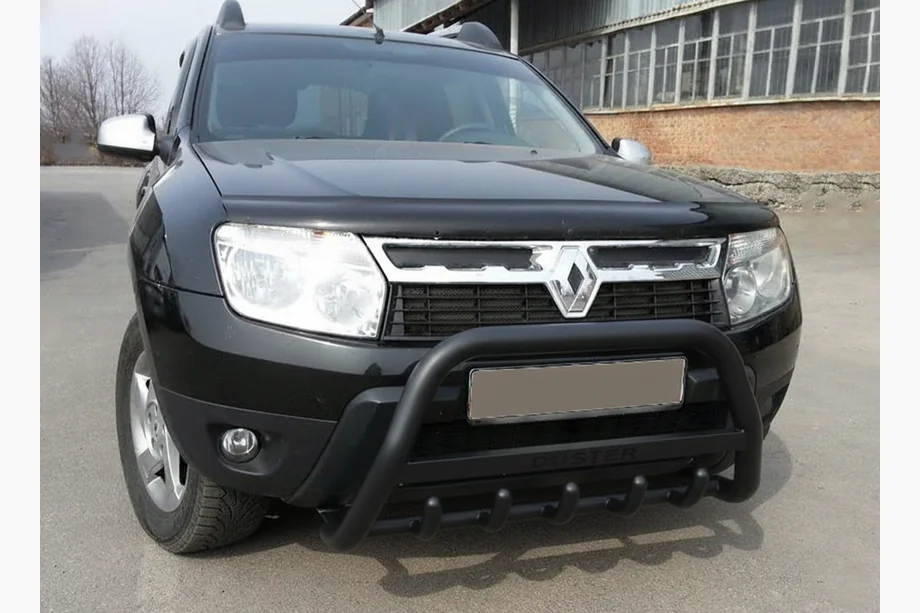 Dacia Duster 2008–2018 Bullbar met opschrift WT004 Black (roestvrij staal) Image