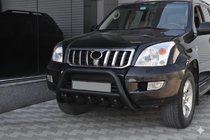 Toyota Land Cruiser Prado 120 2002–2009 Lage bullbar WT003 Black (roestvrij staal) foto 1