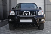 Toyota Land Cruiser Prado 120 2002–2009 Lage bullbar WT003 Black (roestvrij staal) foto 4