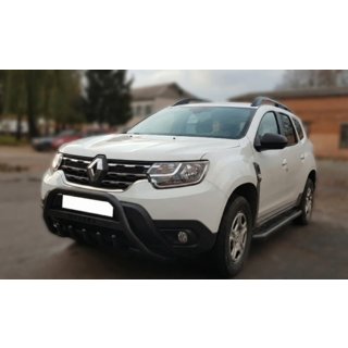 Bullbar met opschrift WT004 Black (roestvrij staal) Renault Duster 2018–2024 foto 1
