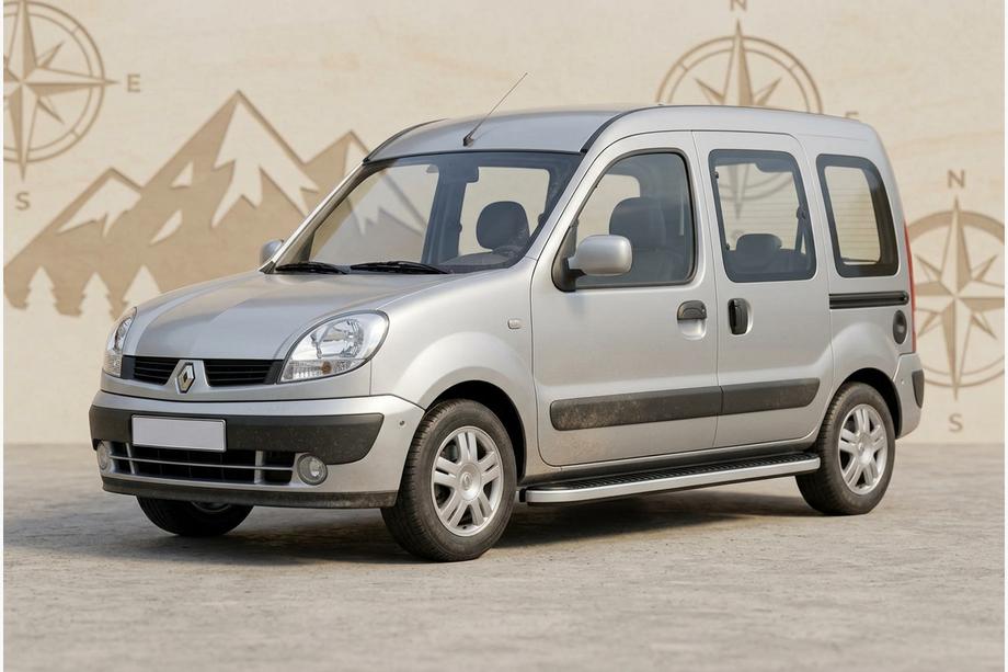 Renault Kangoo 1998–2008 Side steps Tayga Grey (set van 2, aluminium) Image