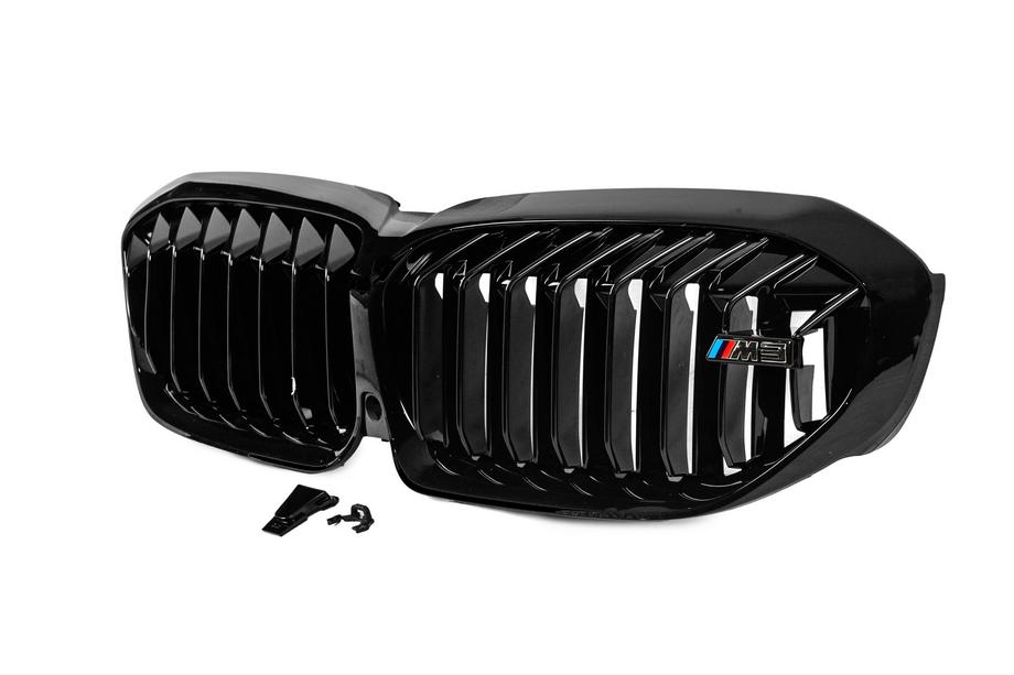 BMW 3 Serie G20/G21 2018– Niergrille M-Look V1 (2018-2022, glanzend zwart) Met camerabevestiging Foto 3