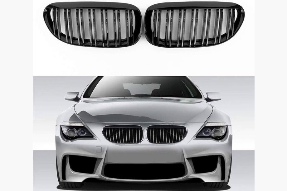 BMW 6-serie E63/E64 2003–2010 Niergrilles M-Look (hoogglans zwart) Image