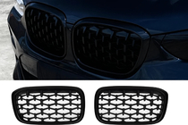 BMW X3 G01 2018– Nierengrilles Diamond Black (2018-2021, zwarte omlijsting) foto 1