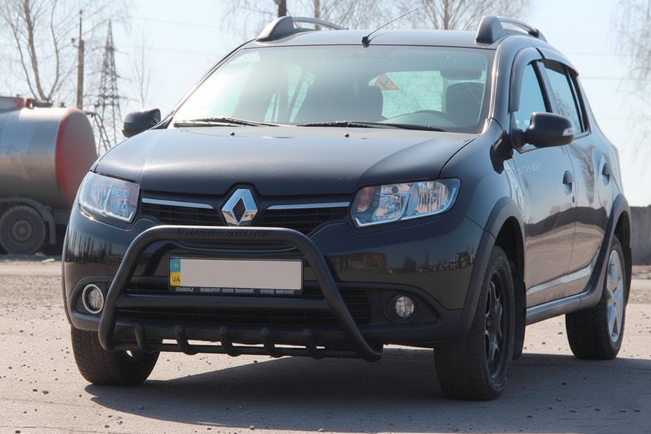 Dacia Sandero 2013–2020 Bullbar WT003 Black (RVS) Image
