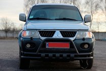 Mitsubishi Pajero Sport 1996–2007 Voorbullbar ST015WT Black (roestvrij staal) foto 2