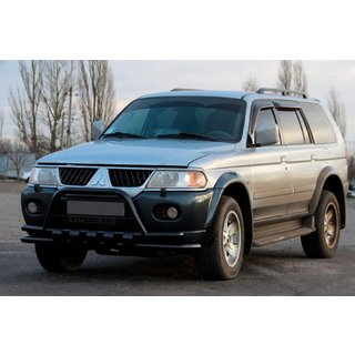 Voorbullbar ST015WT Black (roestvrij staal) Mitsubishi Pajero Sport 1996–2007 foto 1