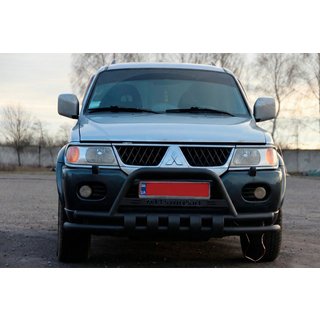 Voorbullbar ST015WT Black (roestvrij staal) Mitsubishi Pajero Sport 1996–2007 foto 2