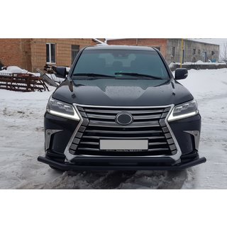 Frontbeschermbeugel ST014 Black (2015+, RVS) Lexus LX570/450d 2008–2022 foto 2