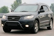 Hyundai Santa Fe 2 2006–2012 Bullbar WT007 Black (RVS) foto 3