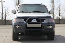 Mitsubishi Pajero Sport 1996–2007 Bullbar QT007 Black (roestvrij staal) foto 3
