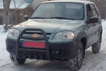 Chevrolet Niva 1998–2020 Bullbar QT007 Black (roestvrij staal) foto 1