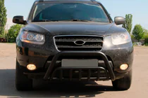 Hyundai Santa Fe 2 2006–2012 Bullbar WT002 Black (RVS) foto 2