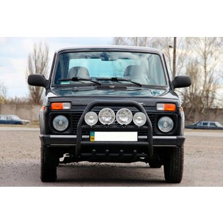 Bullbar QT007 Black (roestvrij staal) Lada Niva en Urban 1977– foto 1