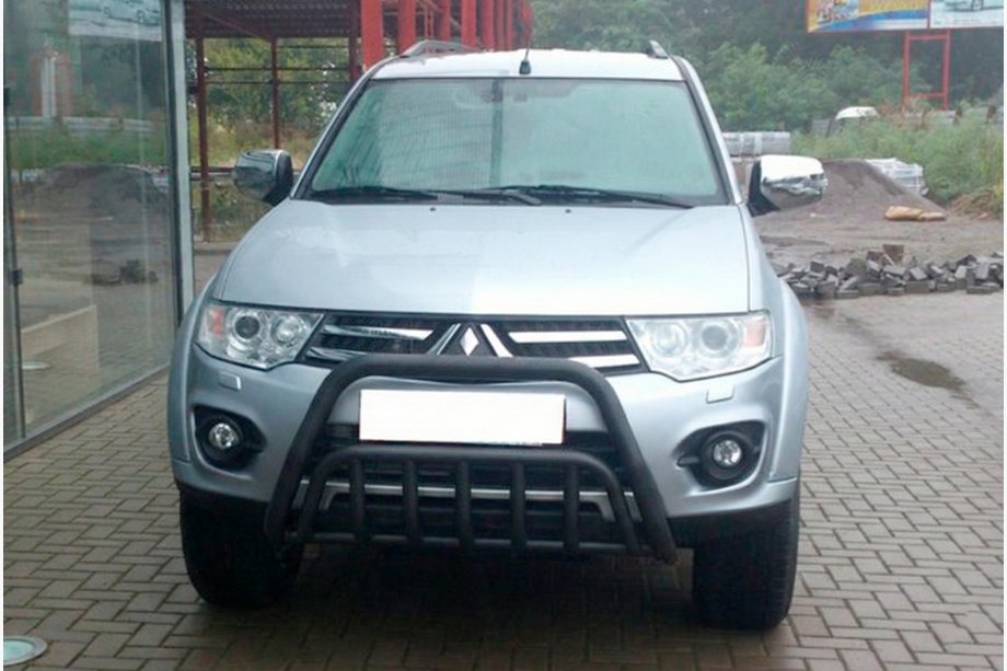 Mitsubishi Pajero Sport 2008–2015 Voorkantbescherming WT002 Black (RVS) Image