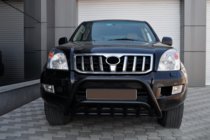 Toyota Land Cruiser Prado 120 2002–2009 Lage bullbar WT002 Black (RVS) foto 2
