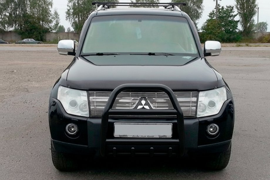 Mitsubishi Pajero Wagon III 1999–2006 Bullbar QT007 Black (roestvrij staal) Foto 3