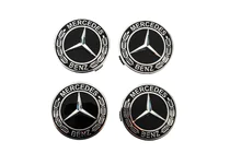 Mercedes-Benz Naafdoppen voor velgen 71/75 mm zonder ring (4 st., zwart V5) foto 1