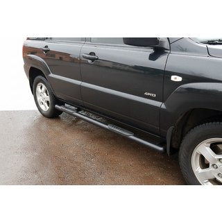 Sidebars Black (2 stuks, RVS) Kia Sportage 2004–2010 foto 1