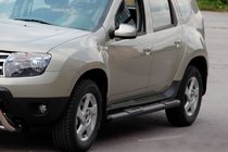 Dacia Duster 2008–2018 Sidebars met inserts Black (2 st., RVS) foto 2