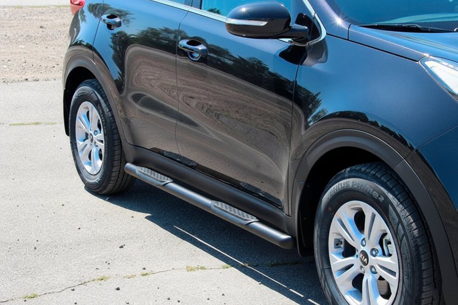 Kia Sportage 2015–2021 Sidebars BB002 Black (2 st., RVS) Foto 4