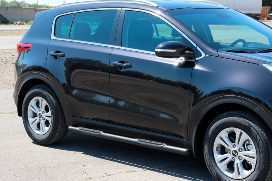 Kia Sportage 2015–2021 Sidebars BB002 Black (2 st., RVS) Foto 5