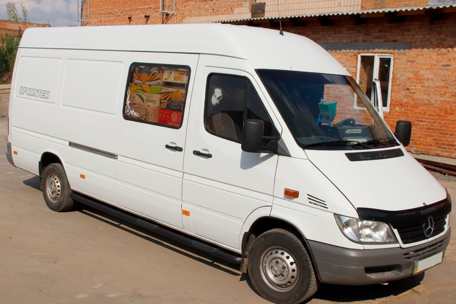 Mercedes Sprinter W901/902/903/904/905 1995–2006 Sidebars Black (2 st., RVS) Lange wielbasis, Ø70 Foto 2