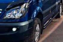 Mercedes Sprinter W906 2006–2018 Sidebars Black (2 st., RVS) Ø70, Lang-Extra lang foto 2